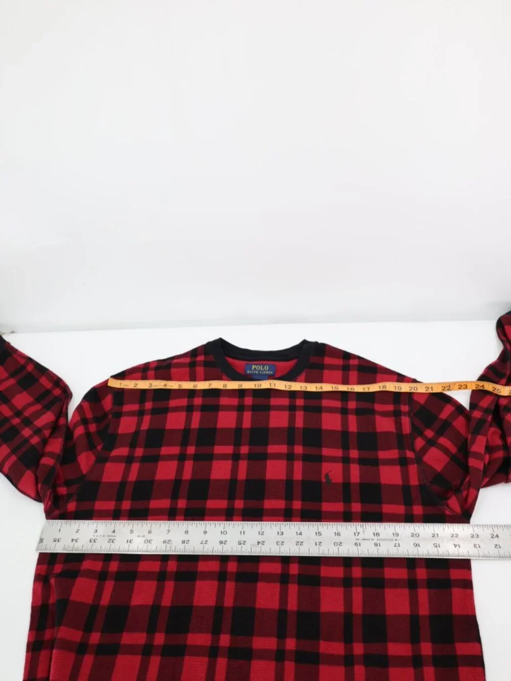 Polo Ralph Lauren Shirt Mens 2XL Termal Waffle Knit Plaid Long Sleeve pullover